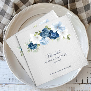 Serviette En Papier Papier aquarelle bleu poussiéreux pour douche de m
