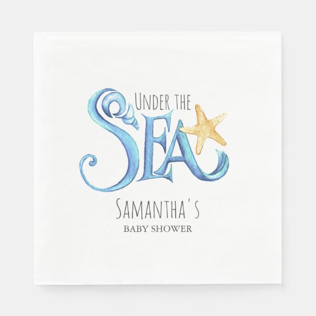 Serviette En Papier Papier Baby shower Aquarelle (Devant)