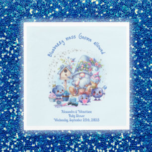 Serviette En Papier Papier Baby shower Blueberry et Gnomes Napkin