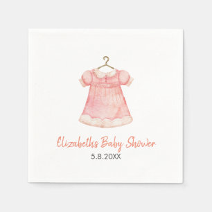 Serviette En Papier Papier Baby shower couleur rose aquarelle Napkin