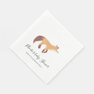 Serviette En Papier Papier Baby shower de renard animal de bois