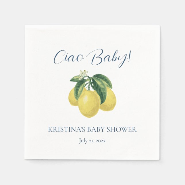 Serviette En Papier Papier Baby shower LEMON (Devant)
