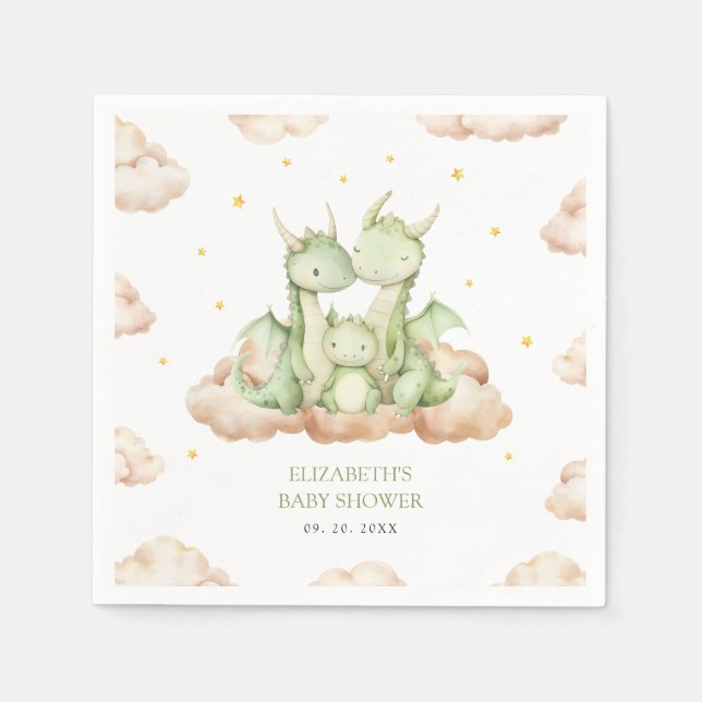 Serviette En Papier Papier Baby shower Little Dragon Napkin (Devant)