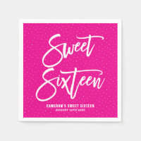 Papier Baby shower magenta Lettré à la main Napkin