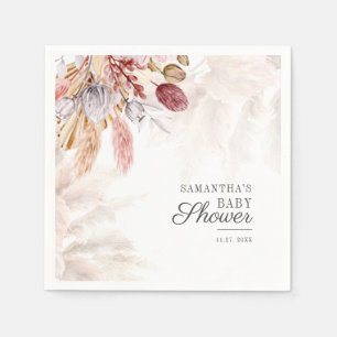 Serviette En Papier Papier baby shower Pampas Grass Tan Terracotta