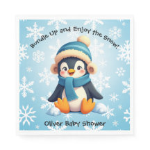 Papier Baby shower Pingouin Cute