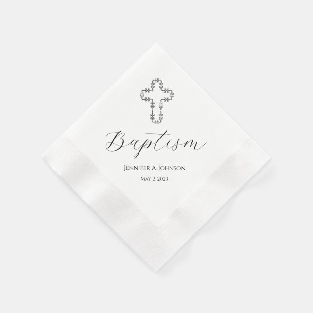 Serviette En Papier Papier Baptême croisé Napkin (Coin)