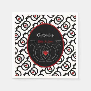 Serviette En Papier Papier blanc personnalisé sur le mariage gay