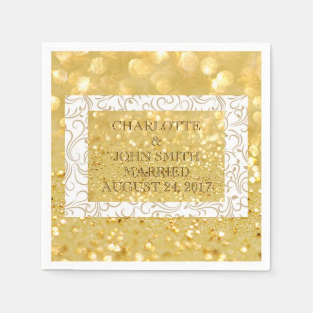 Serviette En Papier Papier blanc standard serviettes d'or personnalisé (Devant)