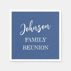 Serviette En Papier Papier bleu de réunion familiale personnalisé