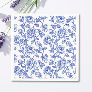 Serviette En Papier Papier bleu et blanc de style chinois