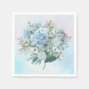 Serviette En Papier Papier bleu Hydrangea Watercolor Napkin