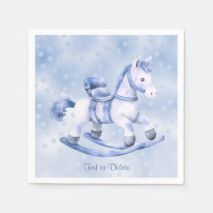 Serviette En Papier Papier bleu Rocking Horse
