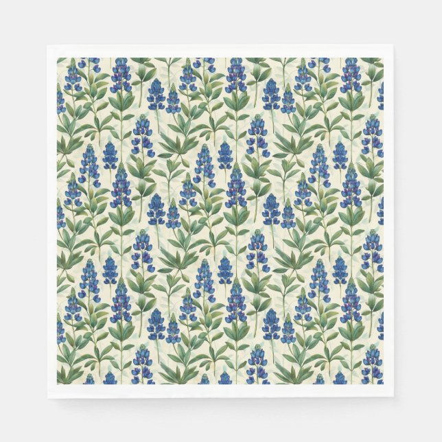 Serviette En Papier Papier bleu texan serviettes Lupine (Devant)