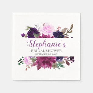 Serviette En Papier Papier Boho Floral Lavande violette Napkin