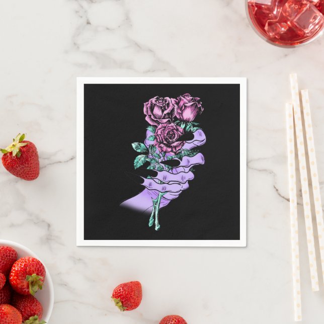 Serviette En Papier Papier Bouquet gothique (En situation)