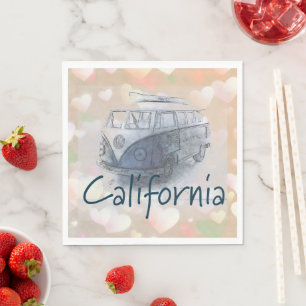 Serviette En Papier Papier cardiaque californien Napkin
