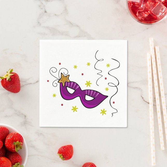 Serviette En Papier Papier Carnaval Mardi Gras Oeil Masque Carnaval (Créateur téléchargé)