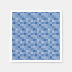 Serviette En Papier Papier carré motif en pixel bleu