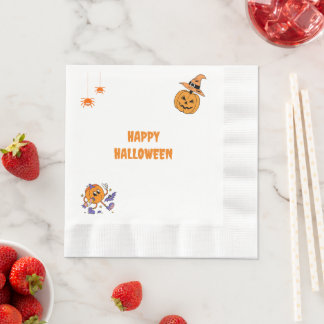 Serviette En Papier Papier Citrouille Halloween Partie Napkin