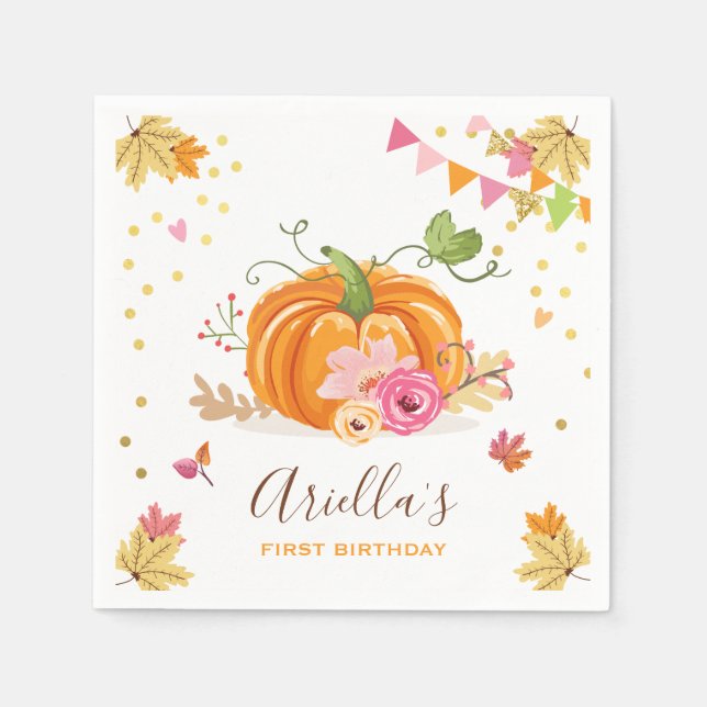 Serviette En Papier Papier citrouille Napkin automne Anniversaire fill (Devant)
