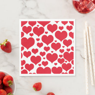 Serviette En Papier Papier Coeurs Napkins-Valentine
