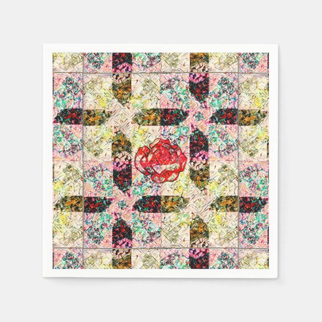 Serviette En Papier papier couette grand-mère rose (Devant)