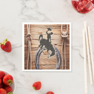 Serviette En Papier Papier, Cowboy Horse Bois Rope
