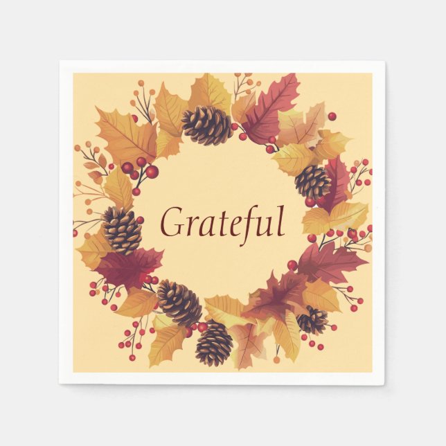 Serviette En Papier Papier d'action de grâce (Devant)