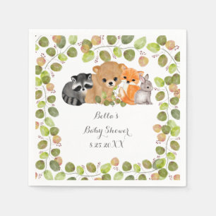 Serviette En Papier Papier d'animaux verts en bois