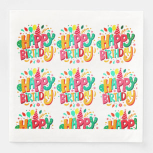 Serviette En Papier Papier d'anniversaire