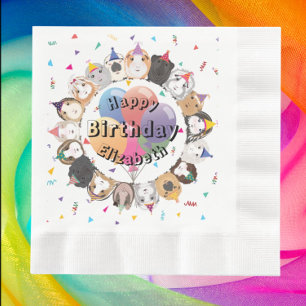 Serviette En Papier Papier d'anniversaire de la mignonne Guinée Porcs