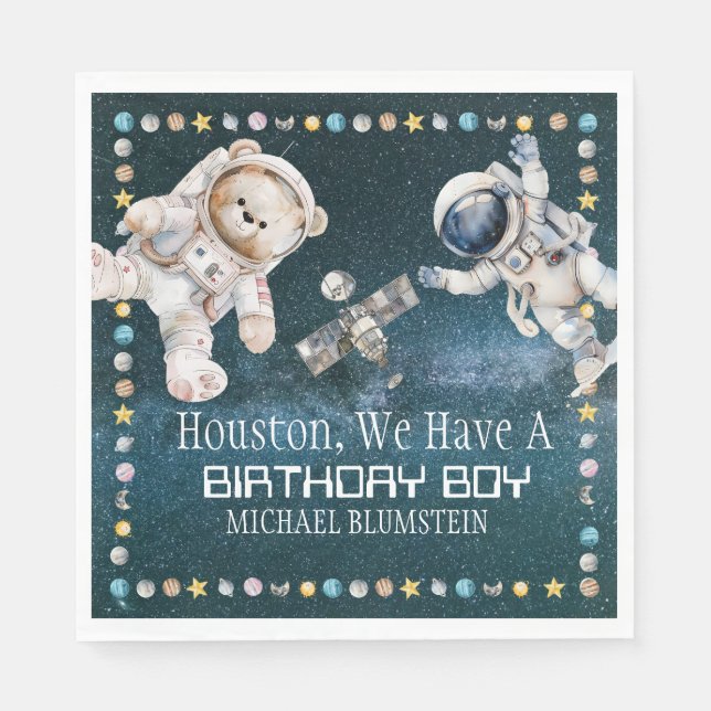 Serviette En Papier Papier d'anniversaire de l'espace extra-atmosphéri (Devant)