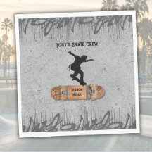 Papier d'anniversaire graffiti grunge skateboard p