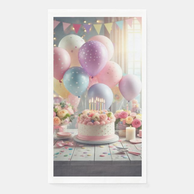 Serviette En Papier Papier d'anniversaire Serviettes d'hôtes (Devant)