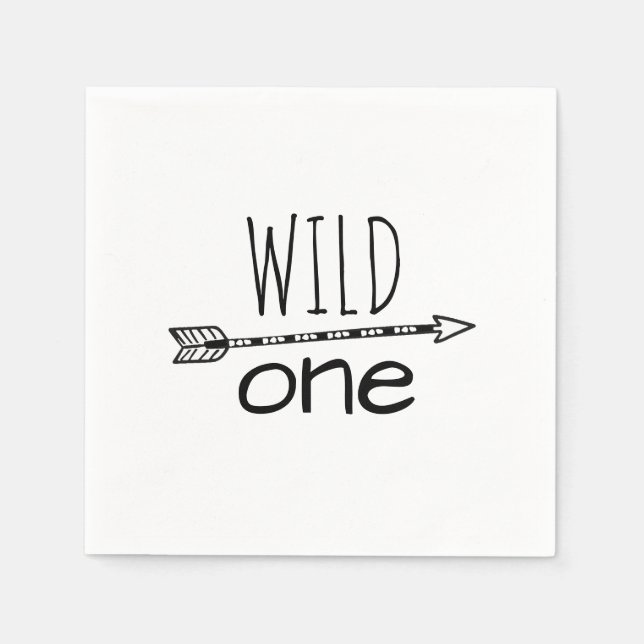 Serviette En Papier Papier d'Anniversaire Wild One Arrow (Devant)