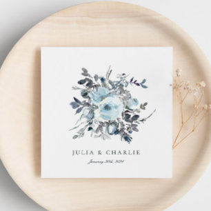 Serviette En Papier Papier d'aquarelle bleu bleu foncé