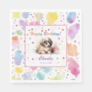Serviette En Papier Papier d'aquarelle Shih Tzu