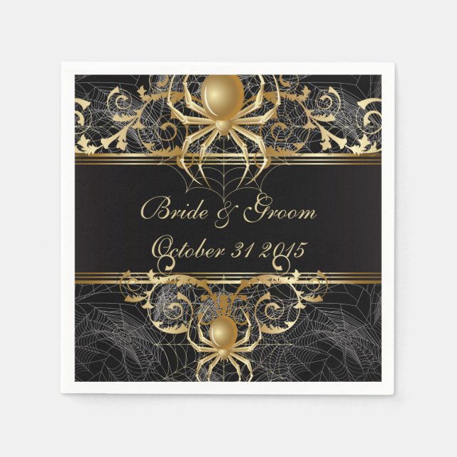 Serviette En Papier Papier d'araignée dorée (Devant)