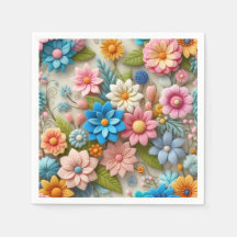 Papier d'art coloré Pastel Spring 3D floral