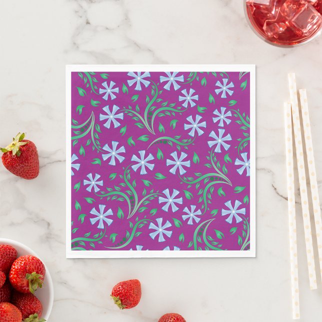 Serviette En Papier Papier d'art floral violet serviettes (Créateur téléchargé)