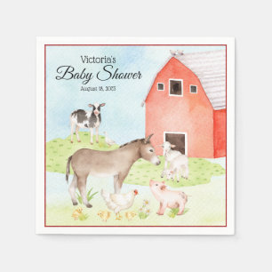 Serviette En Papier Papier de Baby shower animal de ferme