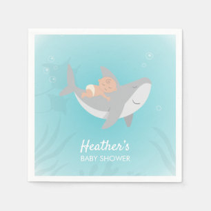 Serviette En Papier Papier de Baby shower de requin doux Napkin