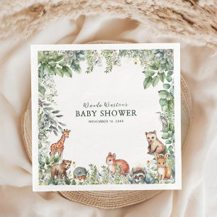 Serviette En Papier Papier de Baby shower en bois rustique