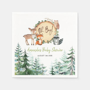 Serviette En Papier Papier de Baby shower forestier