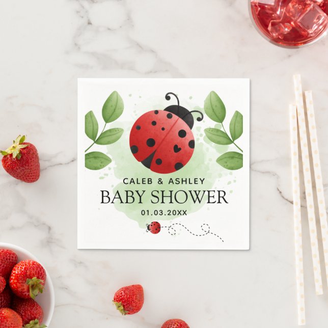 Serviette En Papier Papier de Baby shower Ladybug (En situation)