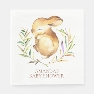 Serviette En Papier Papier de Baby shower Neutre Petit Lapin