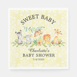 Serviette En Papier Papier de Baby shower pour animaux Safari sucré
