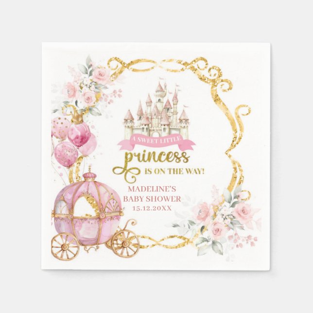 Serviette En Papier Papier de Baby shower Royal Princess (Devant)