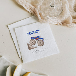 Serviette En Papier Papier de camion Monster bleu vif Napkin